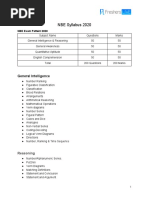 NBE Syllabus 2020: General Intelligence