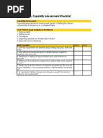 Itsm and Itil Capability Assessment Checklist