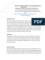 Steady State Simulation of Production of Ethyl Acetate Using Ethanol and Acetic Acid