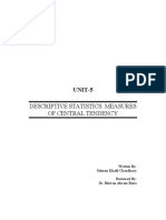 Unit 5 Descriptive Statistics Measures of Central Tendency