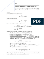 Example 3.1 Finding The Performance Parameters of A Full-Wave Rectifier With A Center-Tapped Transformer