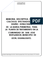 Memoria de Calculo de Barda Perimetral Ptar Jose Resplandor Lon PDF