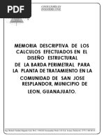 Memoria de Calculo de Barda Perimetral Ptar Jose Resplandor Lon PDF