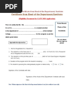 Elegibility Certificate Format