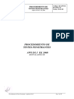 2008 Procedimiento de Tintas Penetrantes Aws D1.1 Astm e 165 PDF