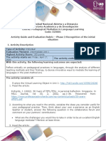 Unit 1 - Phase 2 - Recognition of The Initial Situation - Evaluation Rubric