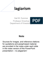 Plagiarism: Gail M. Dummer Professor Emeritus Department of Kinesiology