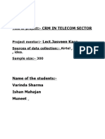 CRM in Telecom Sector: Title of Project