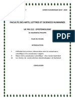 Phi 212 Epistemologie Complet Avec Page de Garde