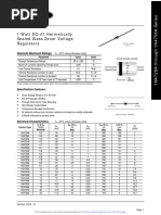 1 Watt DO-41 Hermetically Sealed Glass Zener Voltage Regulators
