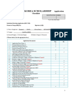 2019 Global Korea Scholarship: Application Checklist