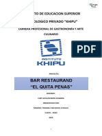 Plan de Negocio Bar Restaurand EL QUITA PENAS