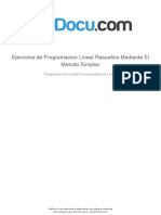 Ejercicios de Programacion Lineal Resueltos Mediante El Metodo Simplex