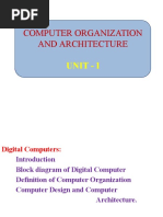 Computer Organization and Architecture: Unit - I