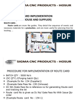 Route Card Implementation (In In-House and Supplier)