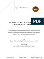 A Study of Senior University Students' Communicative Competence