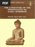 The Literature of The Personalists of Early Buddhism Chau 1999 PDF