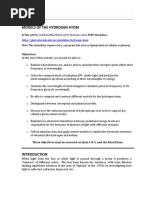 Models of The Hydrogen Atom: Objectives