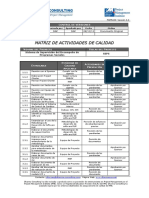 Matriz de Actividades de Calidad FGPR - 220 - 04