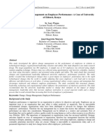 Influence of Change Management On Employee Performance: A Case of University of Eldoret, Kenya