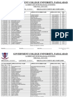 Government College University, Faisalabad: 1st MERIT LIST OF BS Microbiology (EVENING) FOR FALL, 2015-2016