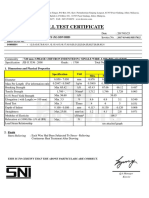 Mill Test Certificate: 7.00 MM 3-Phase Chevron Indented P.C Single Wire, Low Relaxation