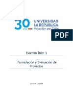 EXAMEN Item 1 Formulación y Evaluación de Proyectos