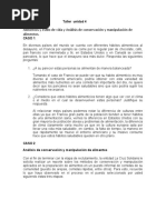 Alimentos y Estilo de Vida y Análisis de Conservación y Manipulación de Alimentos