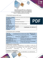 Guía de Actividades y Rúbrica de Evaluación - Paso 5 - Implementación Del Blog