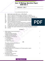 CBSE Class 12 Biology Question Paper 2020 Set 3