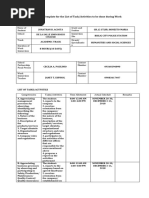 ANNEX C: Prescribed Template For The List of Task/Activities To Be Done During Work Immersion