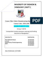 Bgmea University of Fashion & Technology (Buft) : Assignment On