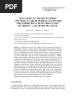 Demographic, Socio-Economic and Phycological Perspective of Risk Perception From Disasters Caused by Floods: Case Study Belgrade