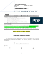 GUIA APRENDIZAJE #2 PRIMER AÑO MEDIO (Números Racionales) (1) CON FRANCO SANCHEZ