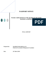 Forensic Audit of Passport Office