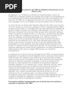 Eficiencia de La Recaudación Del ITBIS en República Dominicana en Los Últimos Años