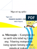 Mga Uri NG Epiko