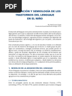 Clasificación Y Semiología de Los Trastornos Del Lenguaje en El Niño