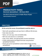 Module 3 - Electronic Spreadsheet 2010