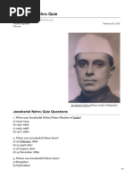 Jawaharlal Nehru Quiz Questions