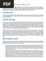 Lattice Energy: The Born-Haber Cycle