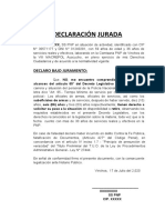 Modelos de Declaracion Jurada para Anexar A La Solicitud de Pase A Retiro