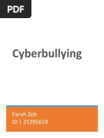 Cyberbullying: Farah Zeb ID - 21395619