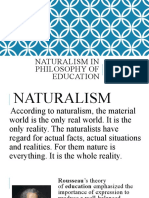 Naturalism in Philosophy of Education