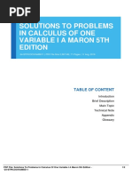 Solutions To Problems in Calculus of One Variable I A Maron 5Th Edition