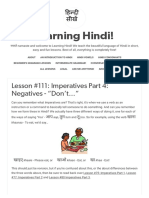 Learning Hindi!: Lesson #111: Imperatives Part 4: Negatives - "Don't "