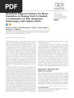 Reanalysis Suggests Evidence For Motor Simulation in Naming Tools Is Limited: A Commentary On Witt, Kemmerer, Linkenauger, and Culham (2010)