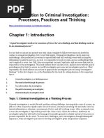 Chapter 1 Introduction Criminal Investigation-Processes, Practices and Thinking