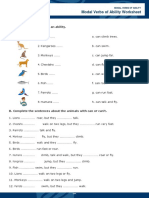 Modal Verbs of Ability Worksheet