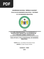 Tesis - El Clima Organizacional y La Calidad de La Satisfacción Laboral de Los Docentes de La I.E